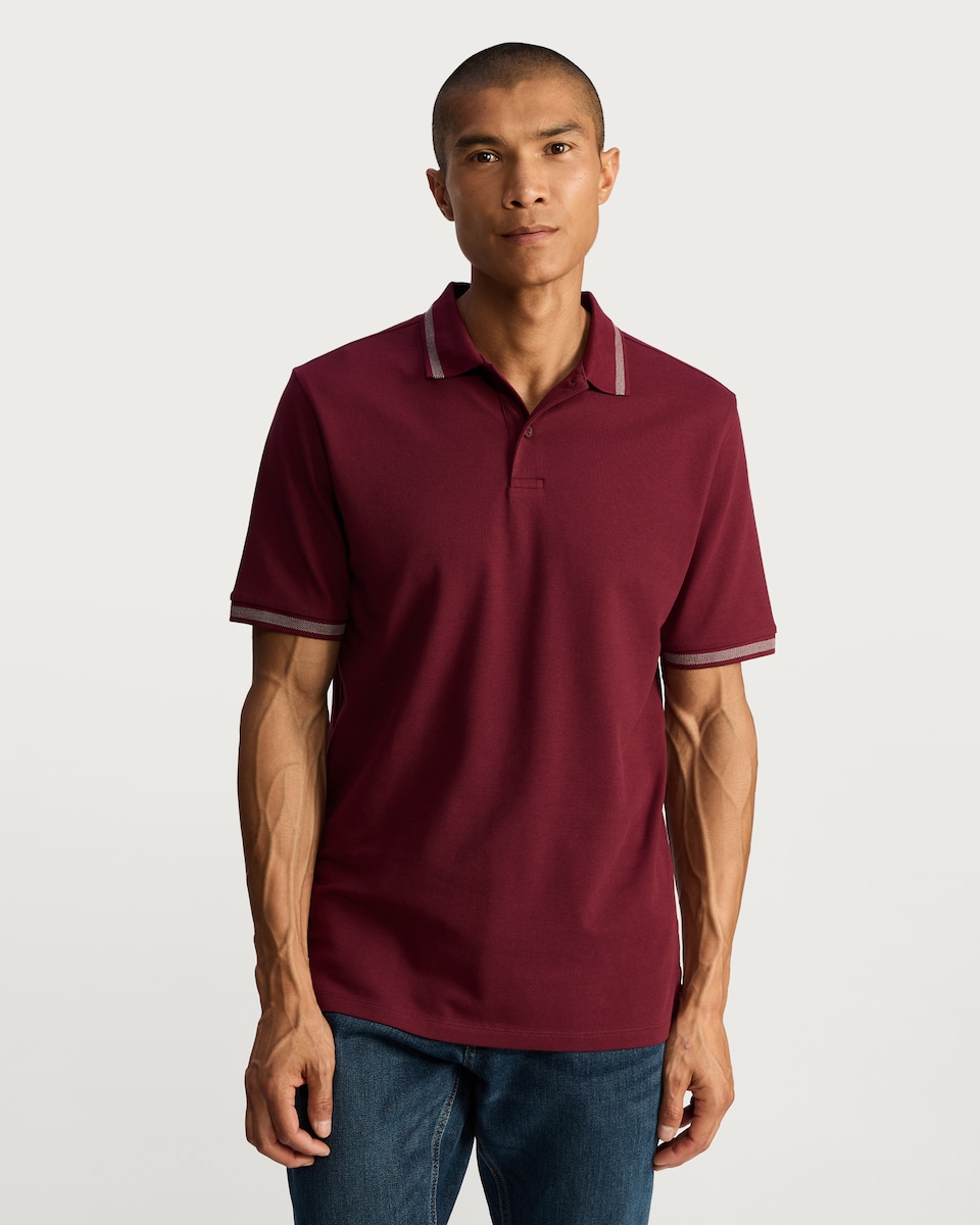 image 1 of F&F Cotton Rich Regular Fit Short Sleeved Polo Shirt in Purple