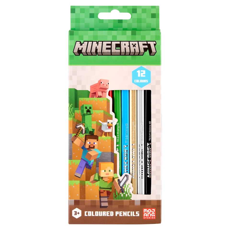 Minecraft Coloured Pencils 12 pcs