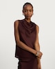 image 3 of F&F Satin Cowl Neck Sleeveless Blouse in Burgundy
