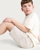 image 2 of F&F Boys Cotton Rich Drawstring Shorts in Stone