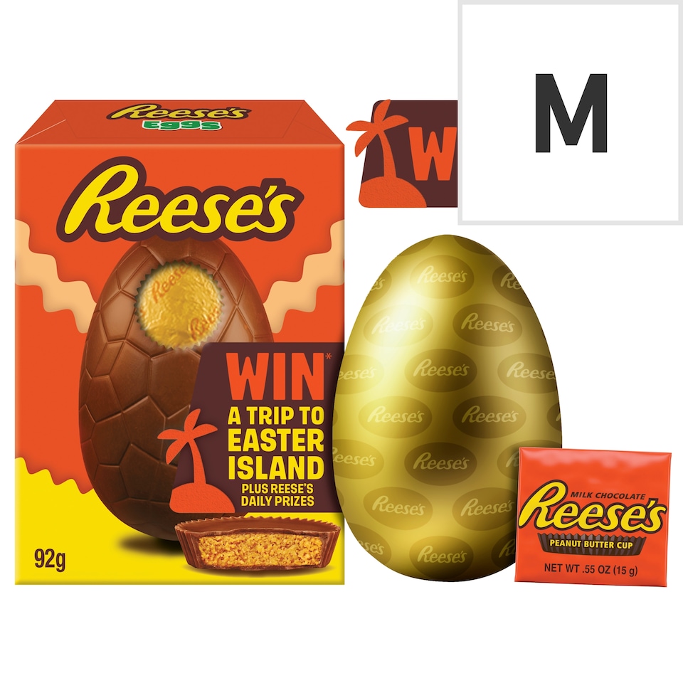 Reese's Milk Chocolate Hollow Egg Snack Size with 1 Reese's Peanut Butter Cup 92g 