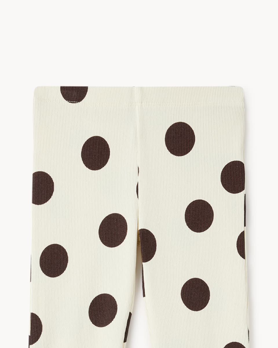 image 1 of F&F Girls Cotton Rich Polka Dot Sweatshirt and Flared Leggings Set in Cream