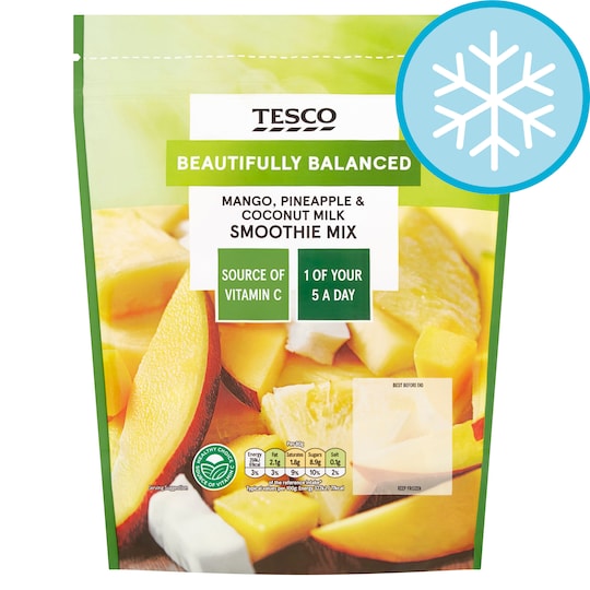 Tesco Mango Pineapple & Coconut Smoothie Mix 500G Tesco Groceries