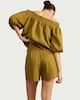 image 5 of The F&F Edit Lyocell Blend Pleated Belted Co-ord Shorts in Olive