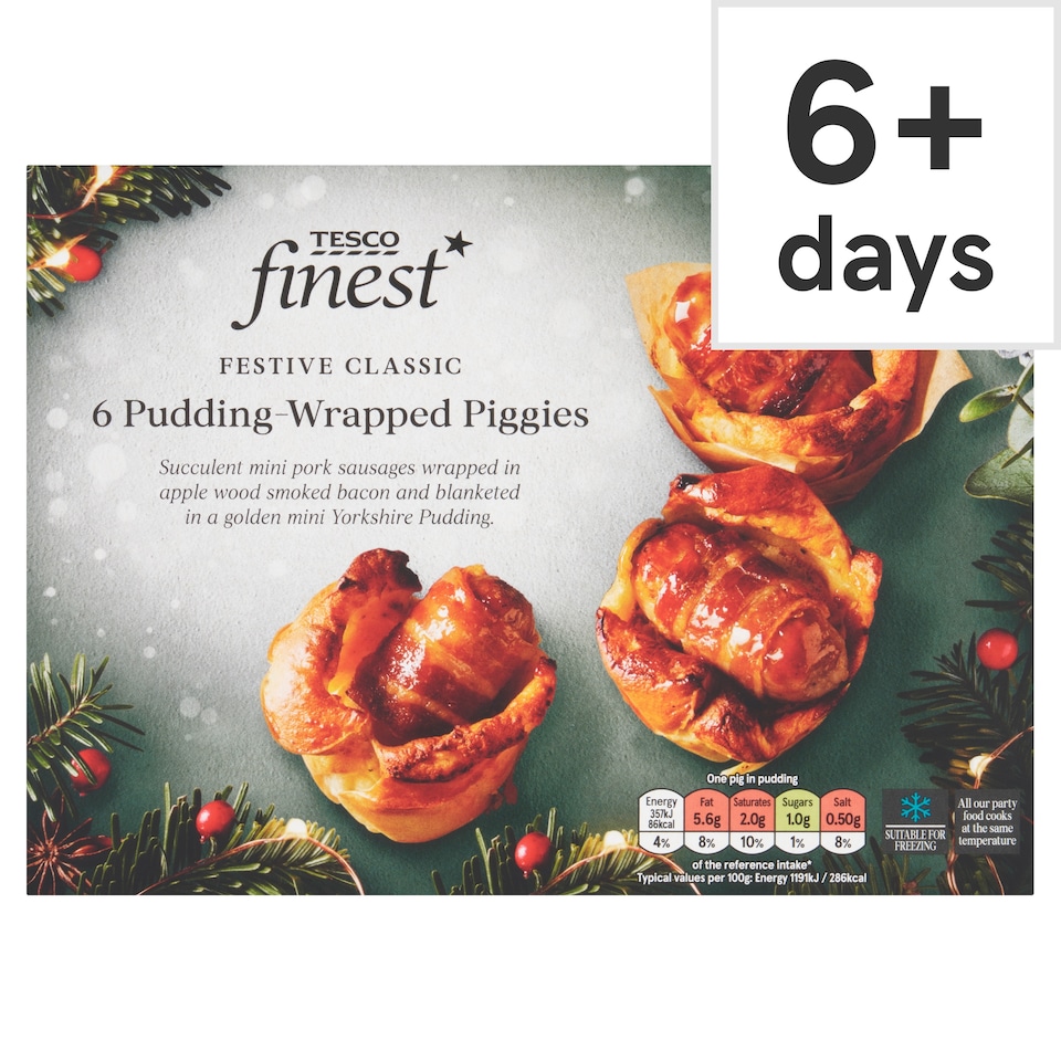 Tesco Finest 6 Pigs In Blankets Yorkshire Puddings 180G