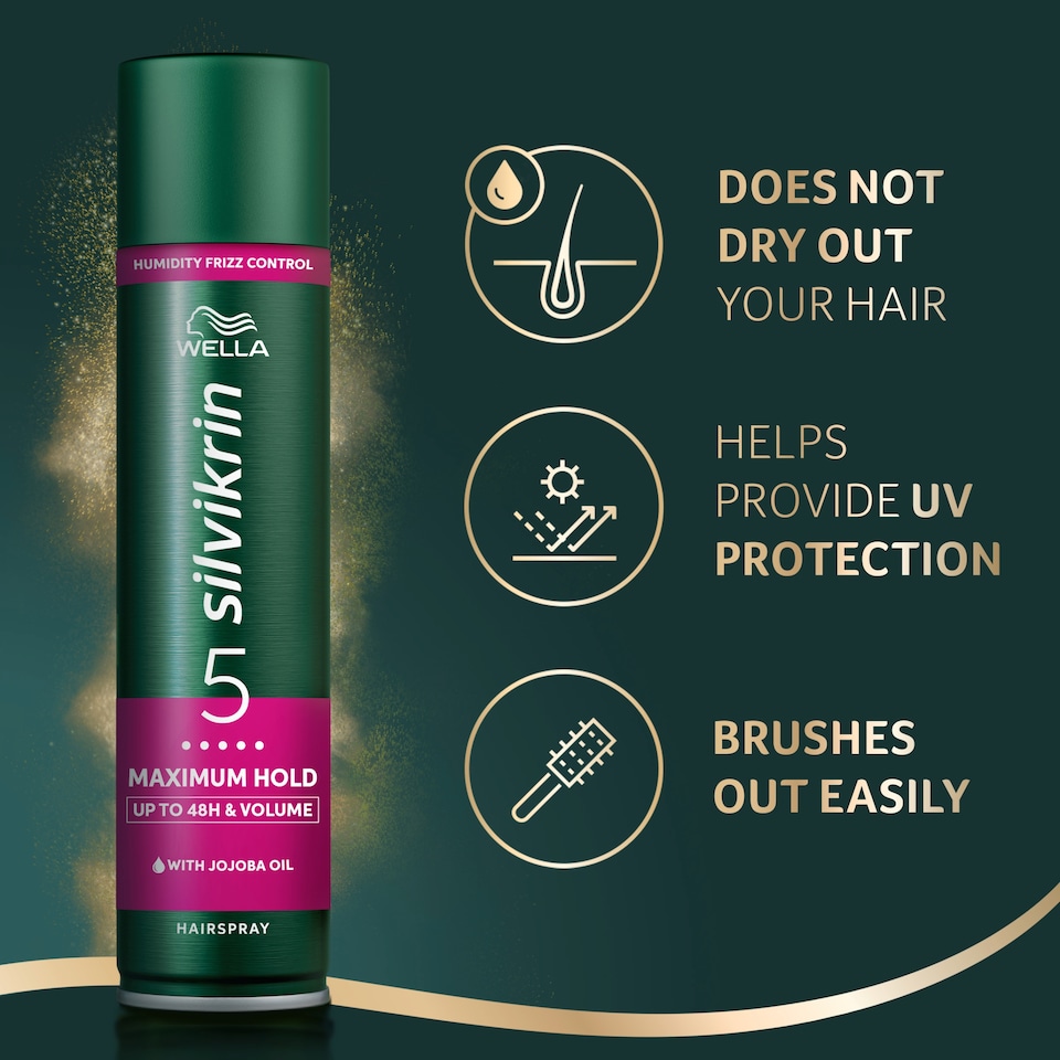 image 1 of Silvikrin Spray Maximum Hold Hair Spray 75Ml
