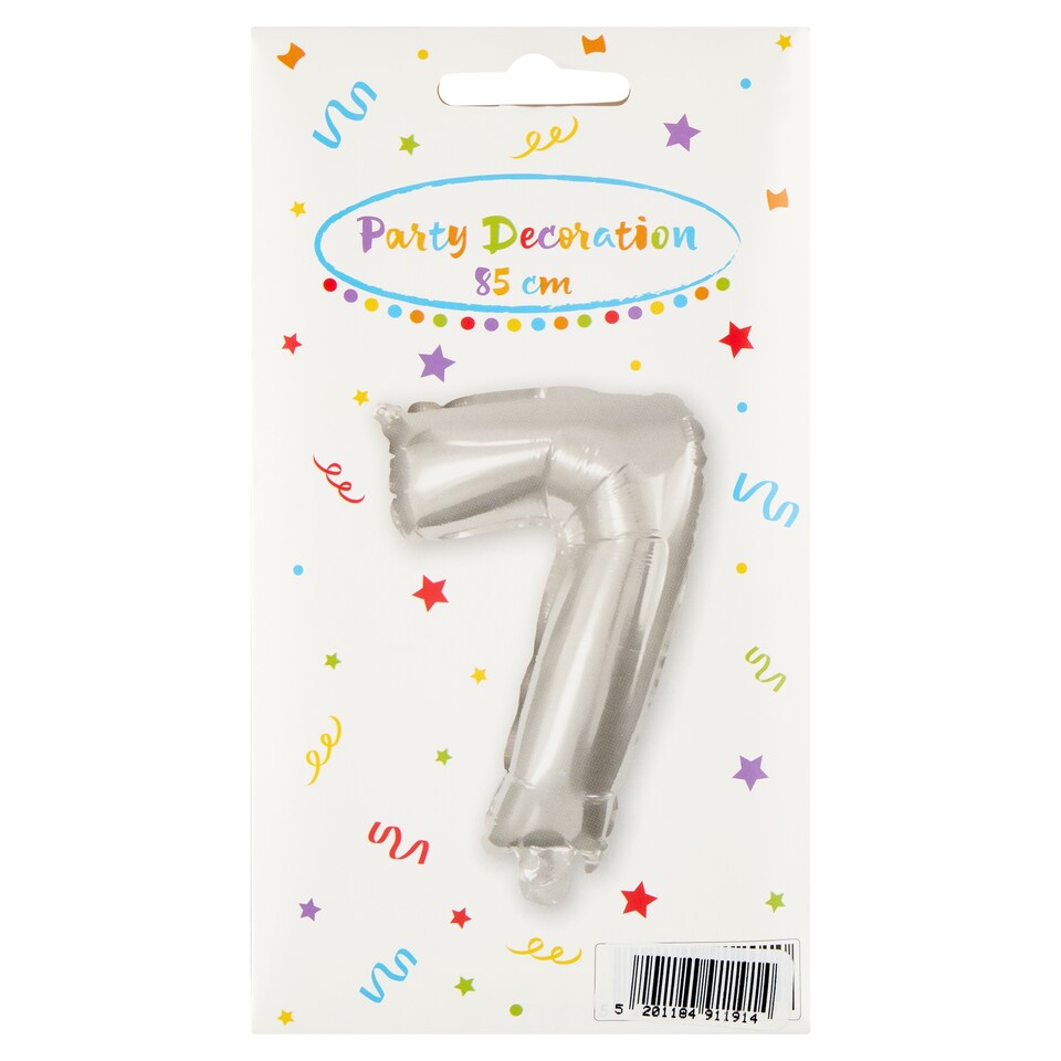 Decorata Party fólia léggömb 7-es szám partidísz 85 cm