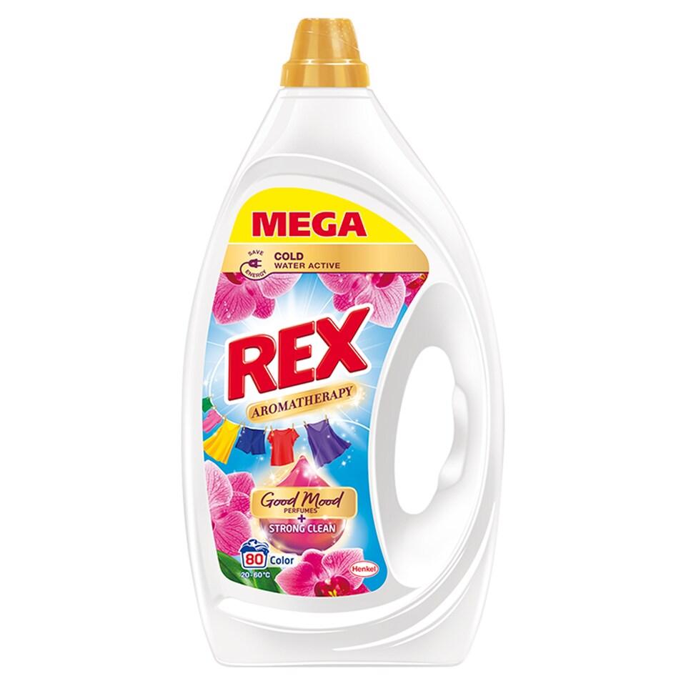 REX prací gél Aromatherapy Orchid Color 80 praní, 3,6 L