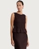 image 1 of F&F Textured Sleeveless Smock Top in Chocolate