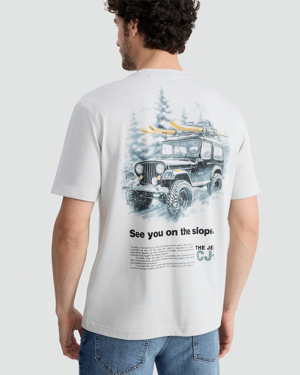 image 1 of Jeep Pure Cotton CJ-7 Print T-Shirt in Grey