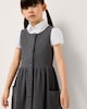 image 2 of F&F School Girls Cotton Rich Button Front Pinafore in Grey