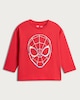 image 4 of Marvel Spider-Man Embossed Print Pure Cotton Top in Red