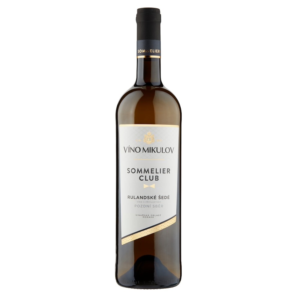 Víno Mikulov Sommelier Club Rulandské šedé víno s přívlastkem pozdní sběr suché bílé 0,75l