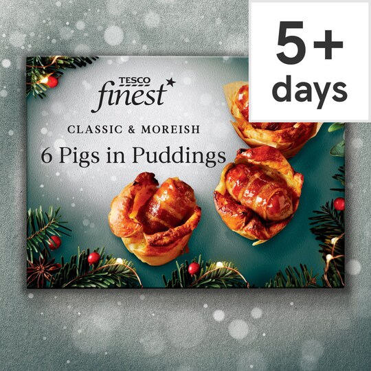 Tesco Finest 6 Pigs In Blankets Y/Shir Puddings 180G Tesco Groceries
