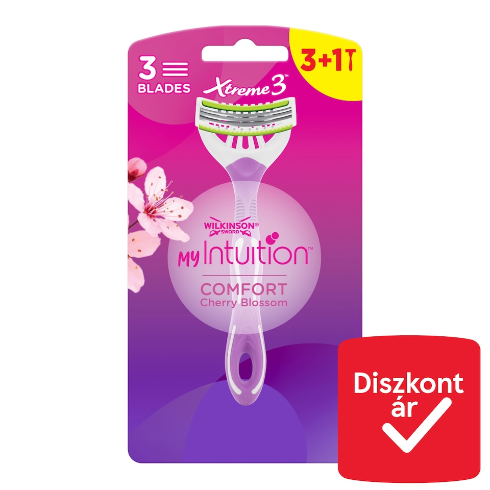 Wilkinson Sword My Intuition Xtreme 3 Comfort Cherry Blossom eldobható borotva 4 db
