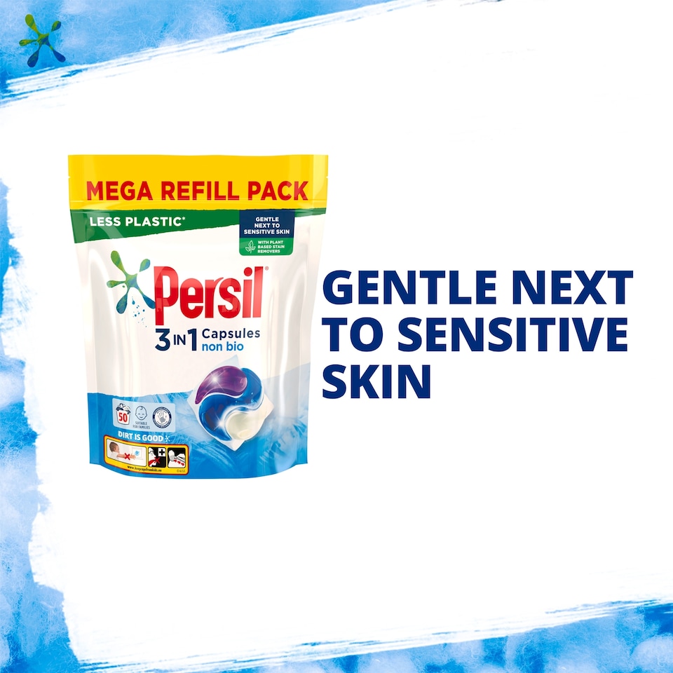 image 1 of Persil 3 In1 Non Bio Laundry Washing Capsules 50 Washes 1.350kg