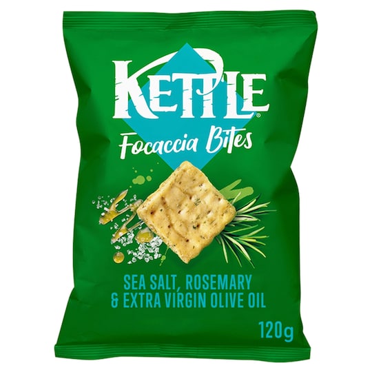 Kettle Focaccia Bites Rosemary & Olive Oil 120G Tesco Groceries