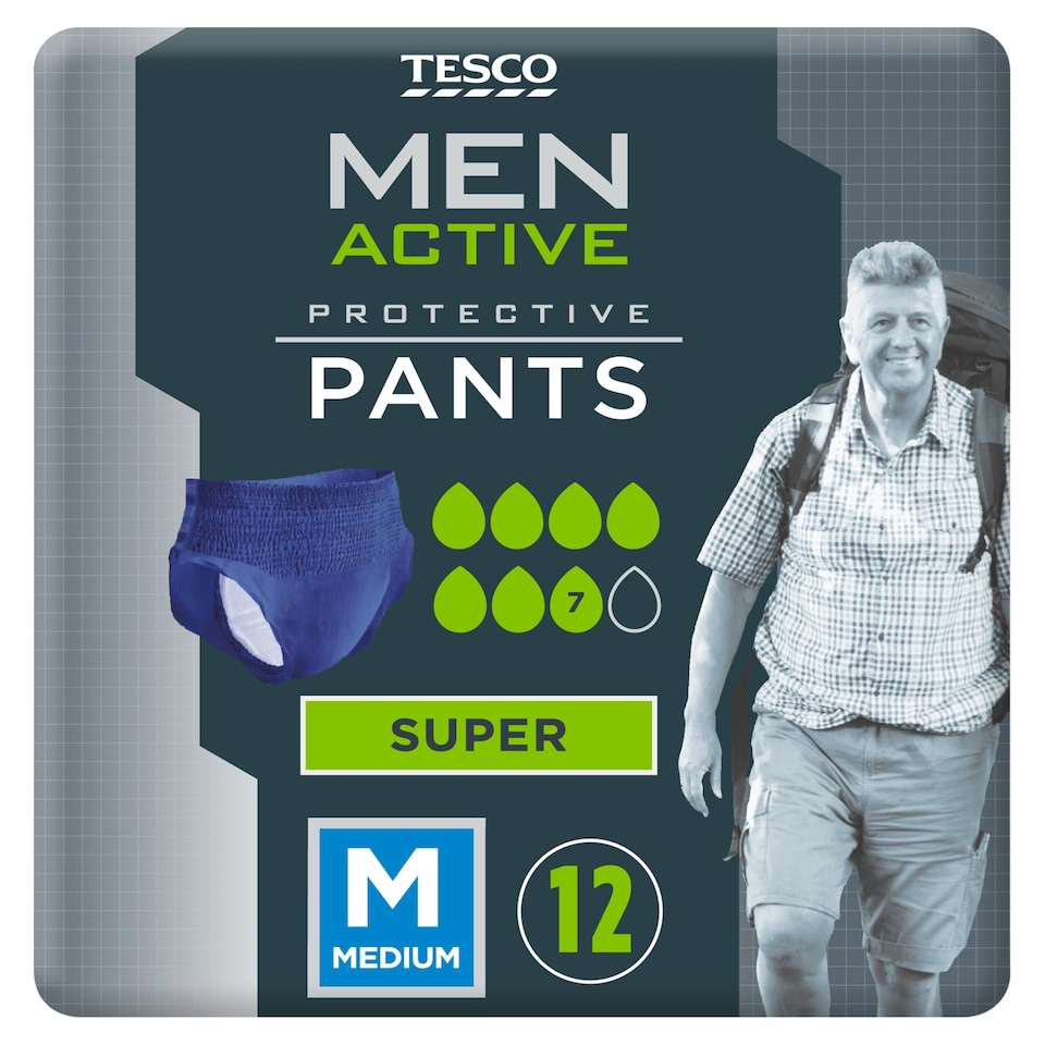 image 1 of Tesco Men Active Pants Super Medium 12 Pack