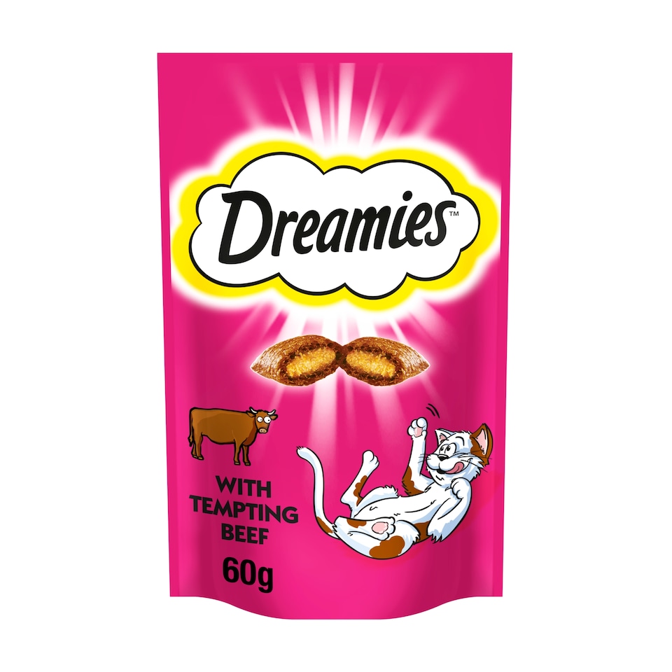 image 1 of Dreamies Cat Treat Biscuits with Beef 60g