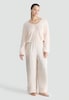 image 2 of F&F Textured Jumper and Satin Bottoms Pyjama Set in Cream