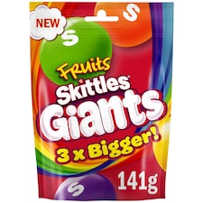 Skittles Giants Chewy Sweets Fruit Flavoured Pouch Bag 141g
