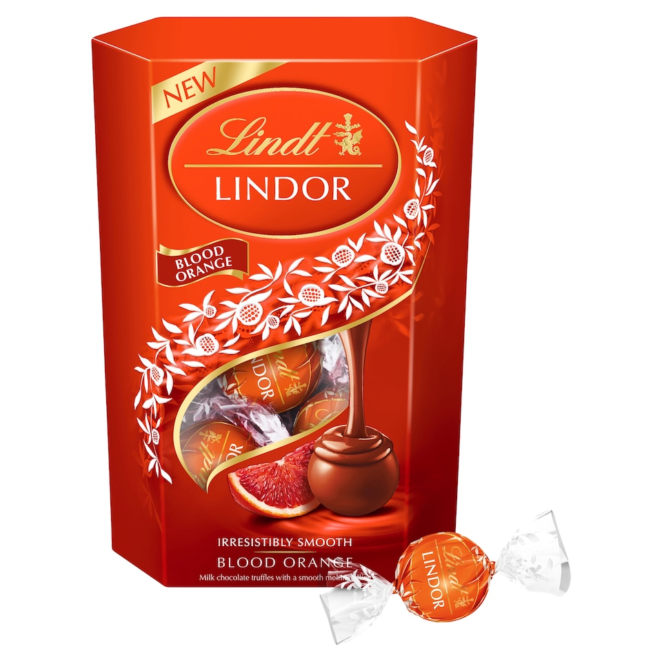 image 1 of Lindt Lindor Blood Orange Chocolate Truffles 200G