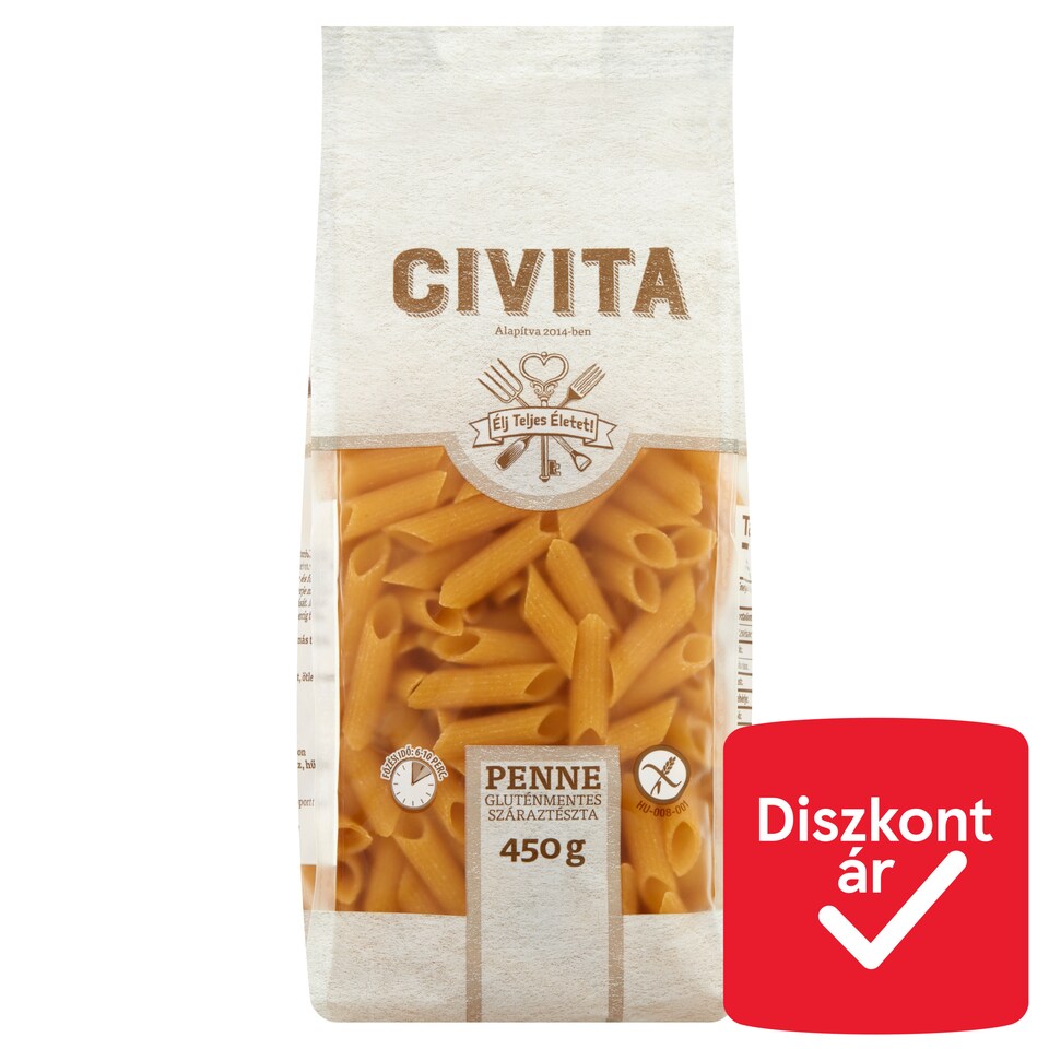 Civita penne gluténmentes száraztészta 450 g