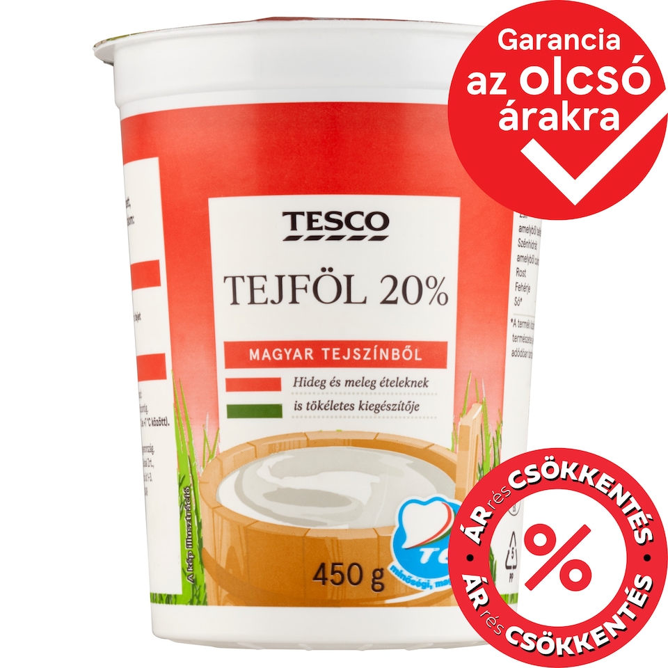 Tesco tejföl 20% 450 g