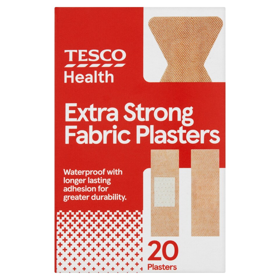 Tesco Health Extra Strong Fabric Plasters 20s