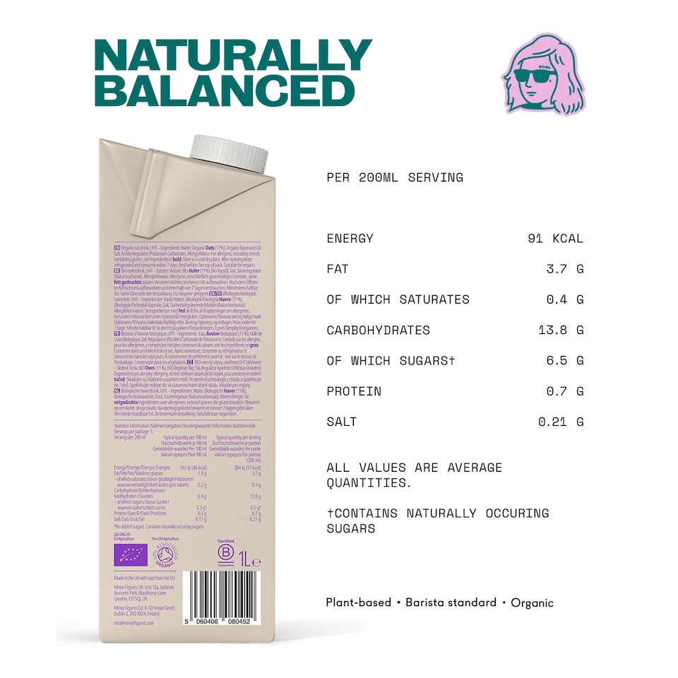 image 1 of Minor Figures Organic Barista Oat Drink 1L