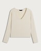 image 4 of F&F Polyamide V Neck Long Sleeved Top in Cream