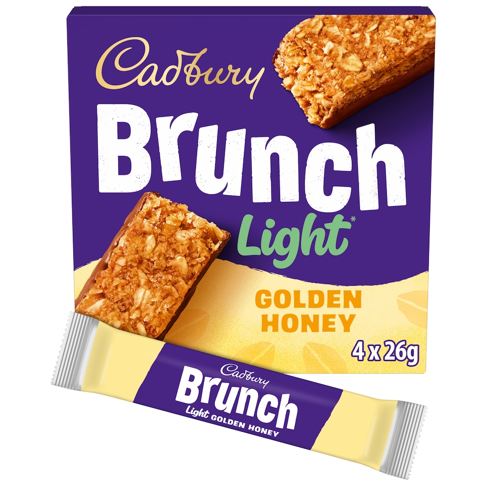 Cadbury Brunch Light Oats and Honey Wholegrain Cereal Bars 4 x 26g