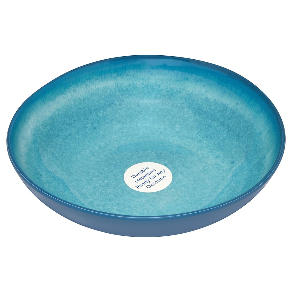 image 1 of Reactive Glaze Aqua Pasta Bowl