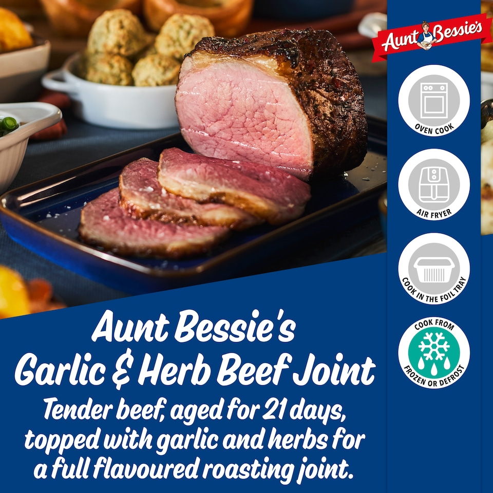 image 1 of Aunt Bessie’s Garlic and Herb Beef Joint 550g