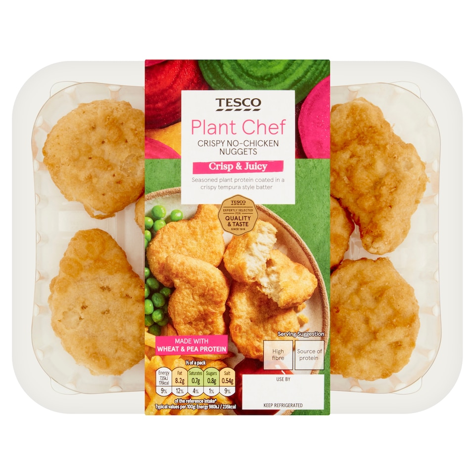 Tesco Plant Chef Crispy No-Chicken Nuggets 180G