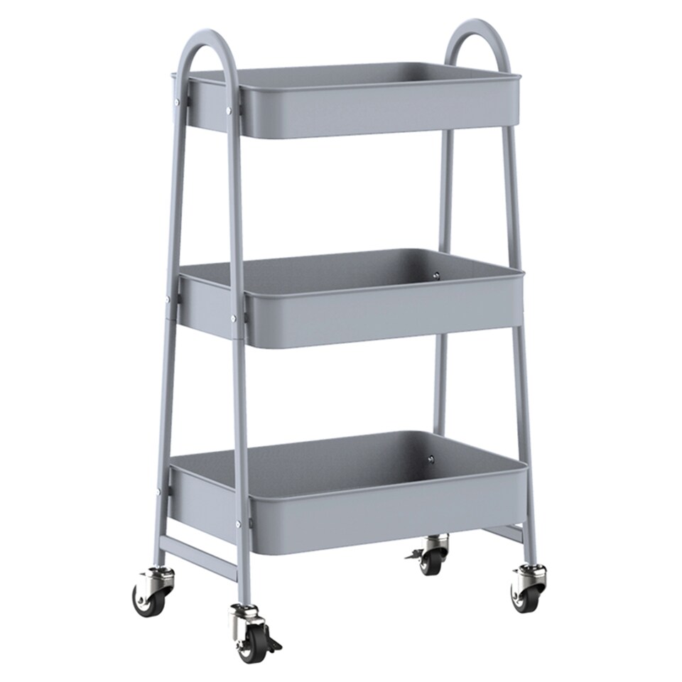 image 1 of Tesco 3 Tier Trolley Grey