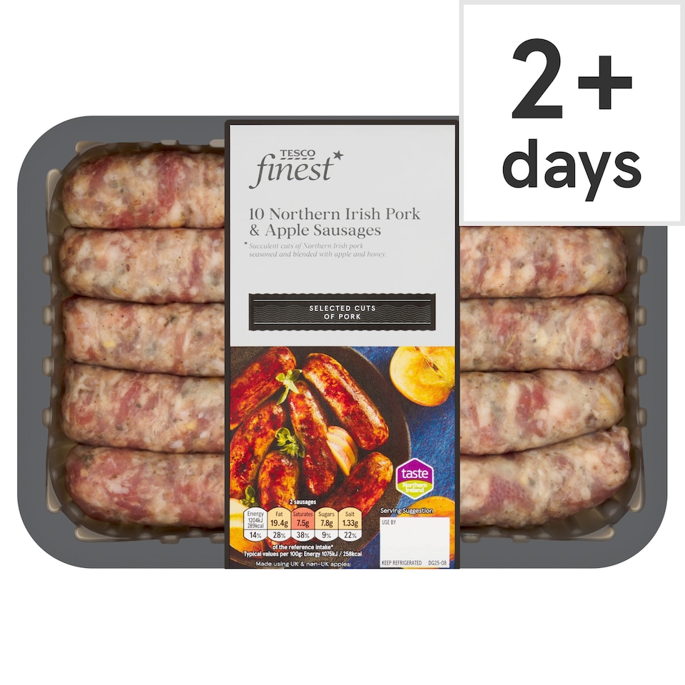 Ni Tesco Finest Pork & Apple Sausages 667G