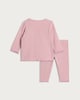 image 2 of F&F Baby 2-Piece Ribbed Wrap Top and Leggings Set in Pink