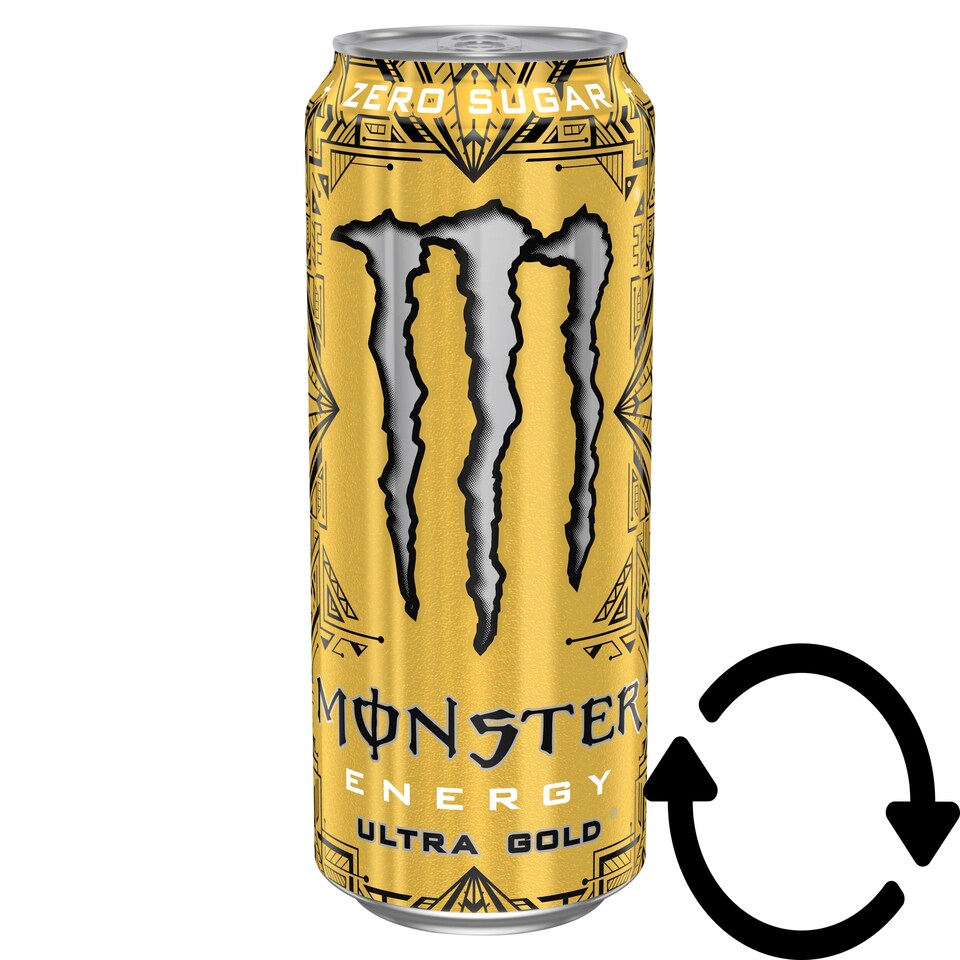Monster Energy Ultra Golden Pineapple Flavoured Carbonated Drink with Caffeine 500 ml