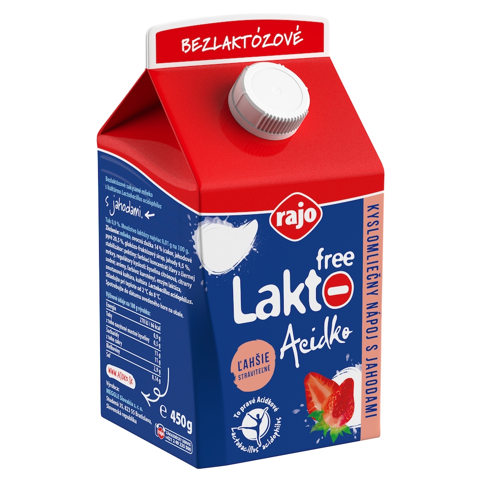 image 1 of Rajo Lakto Free Acidko Sour Milk Drink with Strawberries 450 g