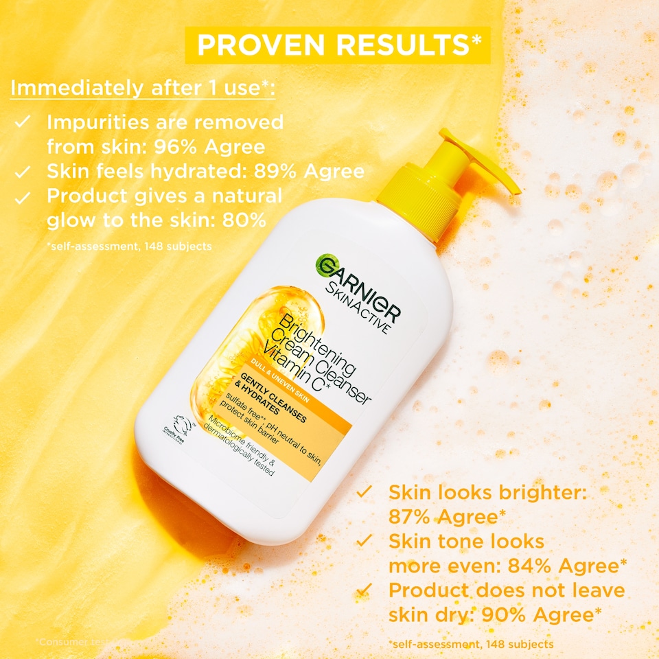 image 1 of Garnier Skinactive Brightening Vitamin C Cream Cleanser 250ml