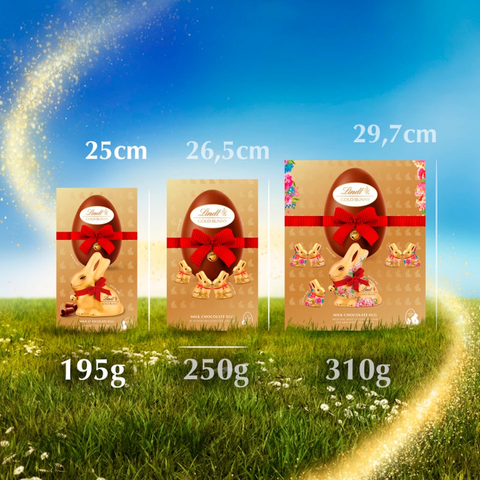 image 1 of Lindt Milk Chocolate Egg with Gold Bunny 195g