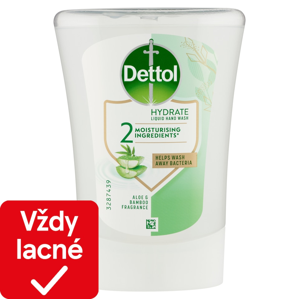 obrázok 1 z Dettol Tekuté mydlo náplň do bezdotykového dávkovača aloe a bambus 250 ml