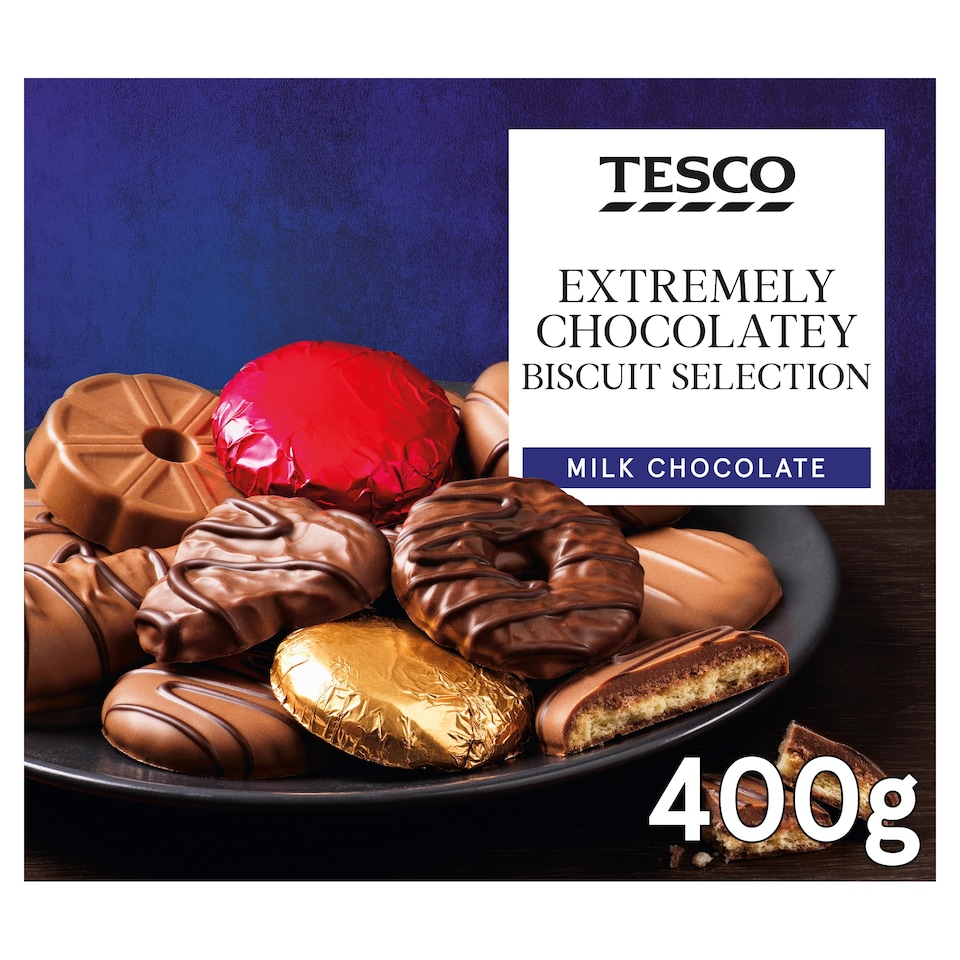 Tesco Extremely Chocolatey Biscuit Selection - Milk Chocolate 400g