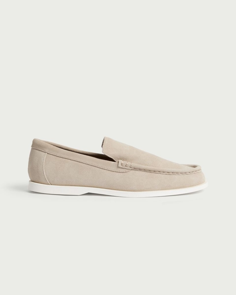 image 1 of SACHA Suede Loafers in Neutral