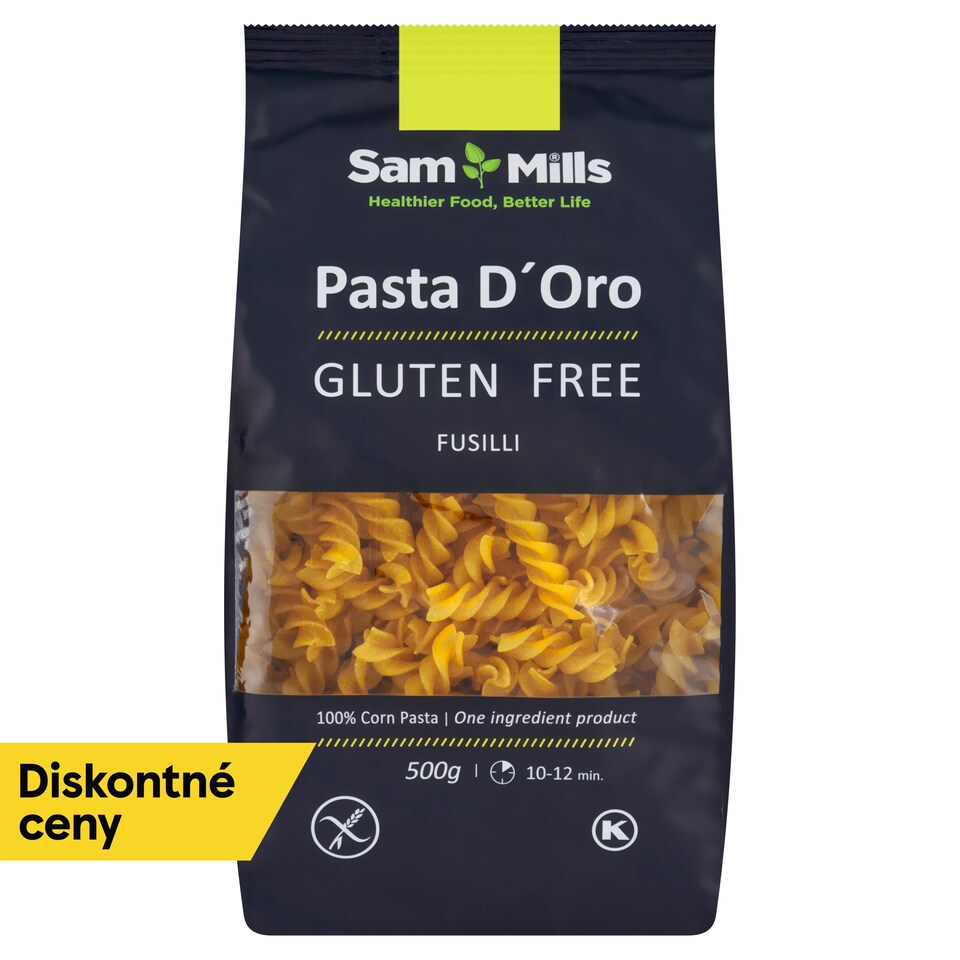 obrázok 1 z Sam Mills Pasta D'Oro Fusilli 100% kukuričné cestoviny sušené bez gluténu 500 g