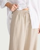 image 1 of F&F Linen Rich Wide Leg Drawstring Trousers in Stone