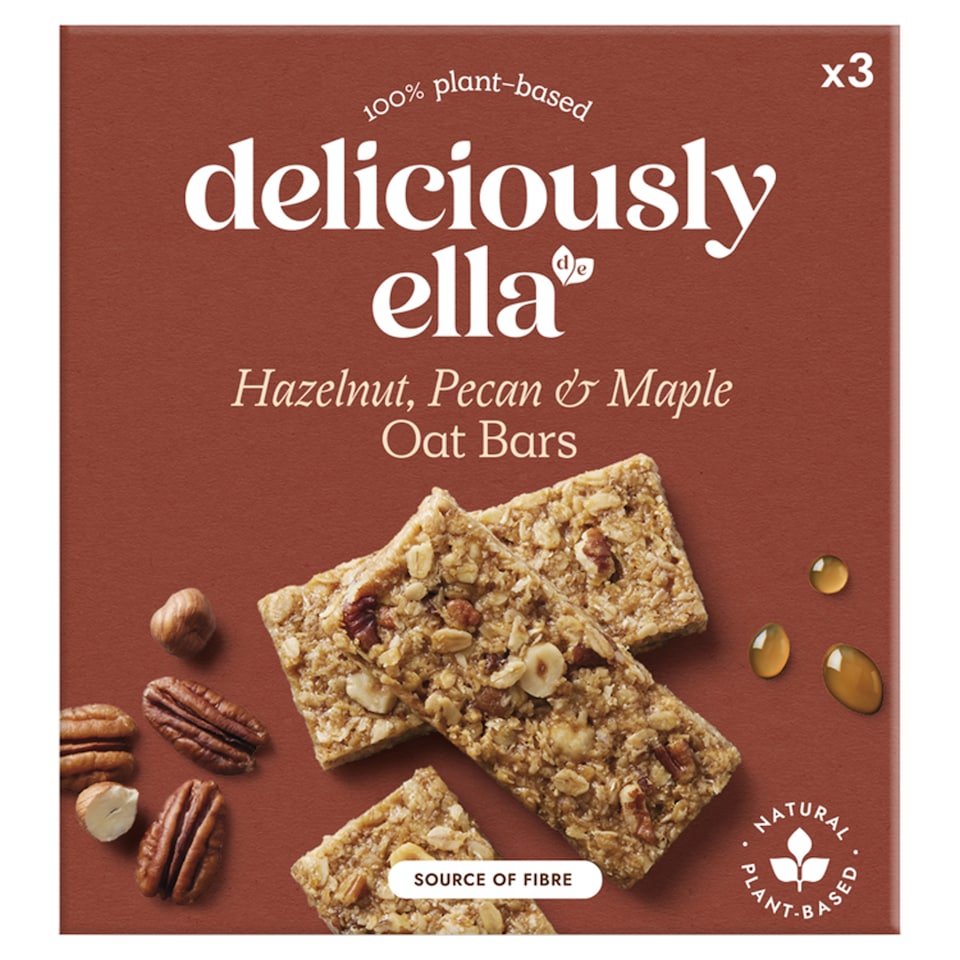Deliciously Ella Hazelnut Pecan & Maple Oat Bars 3 X 50G