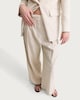 image 3 of F&F Linen Rich Super Wide Leg Co-ord Trousers in Beige