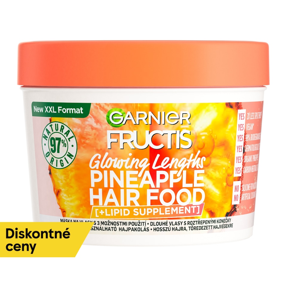 Garnier Fructis Hair Food Pineapple 3 v1 maska na dlhé vlasy, 400 ml